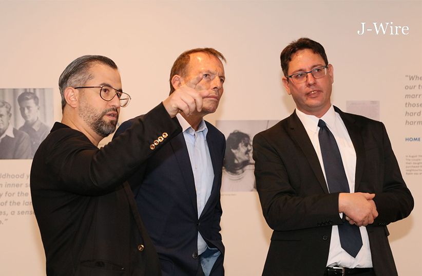 Eitan Neishlos at the Unity Exhibition with Tony Abbott, former Australian Prime Minister and Deputy Chief Of Mission To Israel